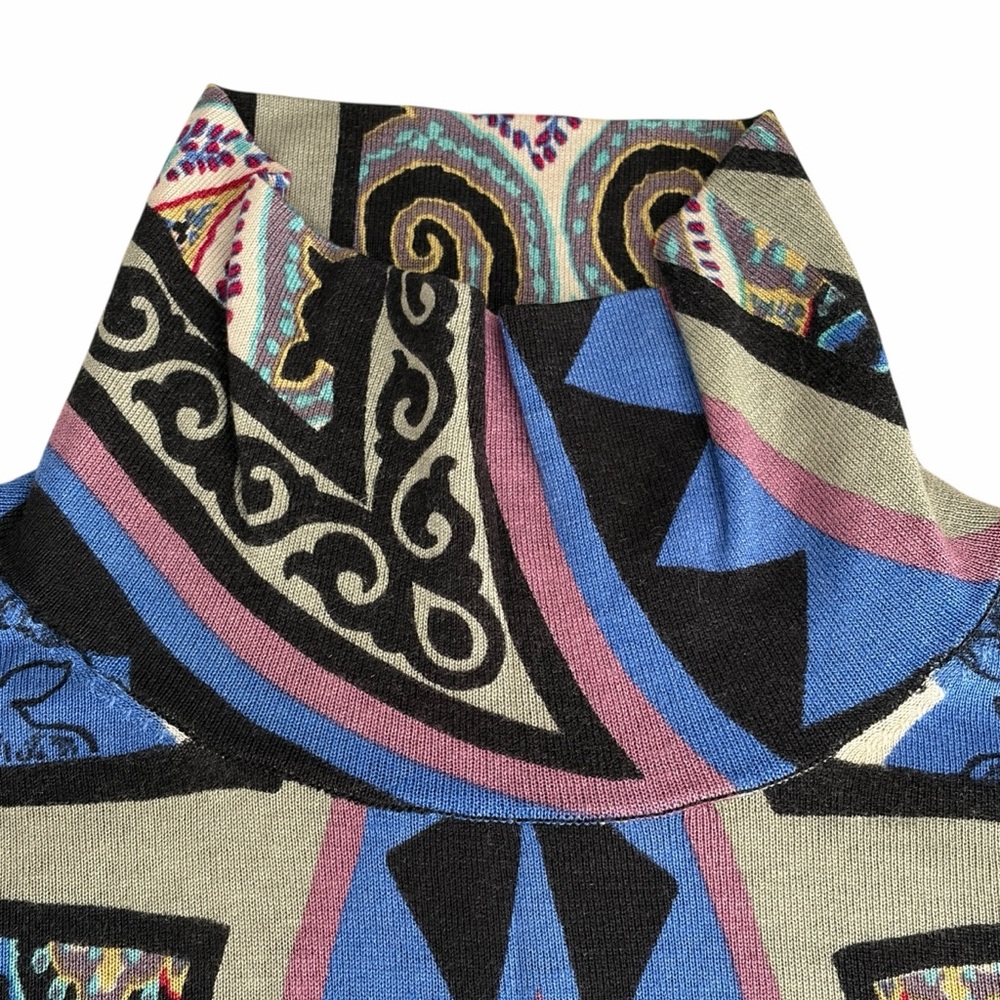 ETRO Multicolor Printed Mock Turtleneck Jumper IT40 - EUC - Picture 7 of 16
